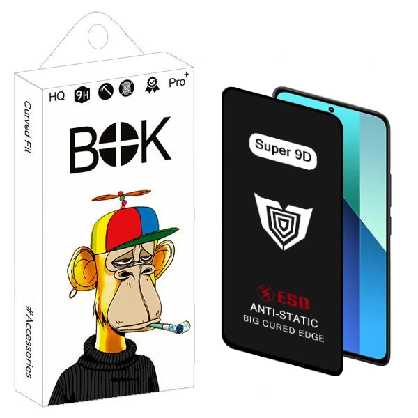 محافظ صفحه نمایش بوک مدل Super 9D مناسب برای گوشی موبایل شیائومی Redmi Note 13 Pro 5G / Note 13 / K70 