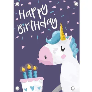 بنر تولد طرح اسب تک شاخ کد BnArt-50