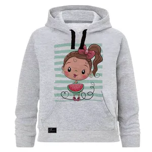 هودی دخترانه مدل دختر یلدا کد J71 رنگ طوسی