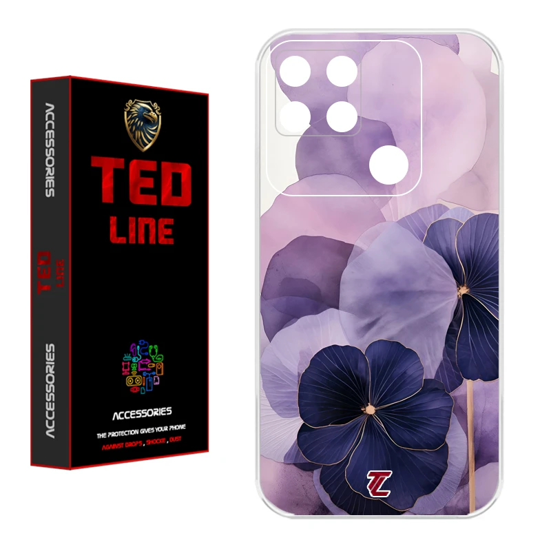کاور تدلاین طرح گل بنفش کد 1159 مناسب برای گوشی موبایل شیائومی Redmi 10A / 9C