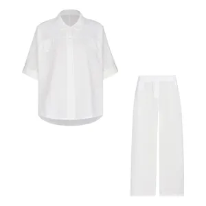 ست شومیز و شلوار زنانه مدل 649 رنگ سفید
