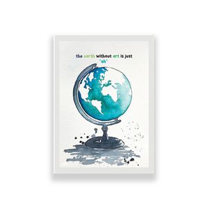نقد و بررسی تابلو طرح هنری آبرنگ نقشه جهان توسط خریداران