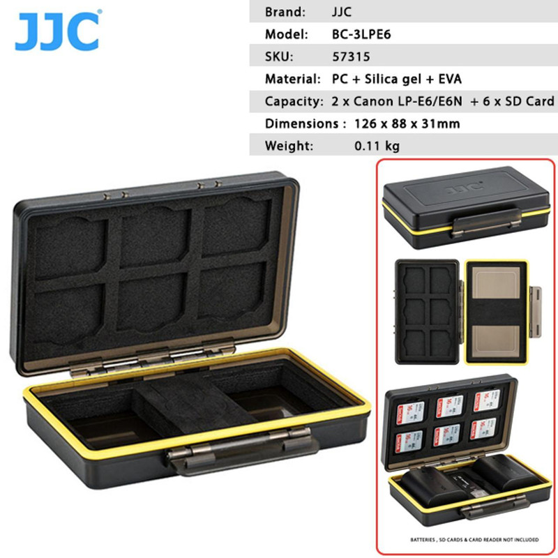 کیف محافظ باتری و کارت حافظه جی جی سی مدل BC-3LPE6 مناسب برای دوربین کانن LP-E6/E6N