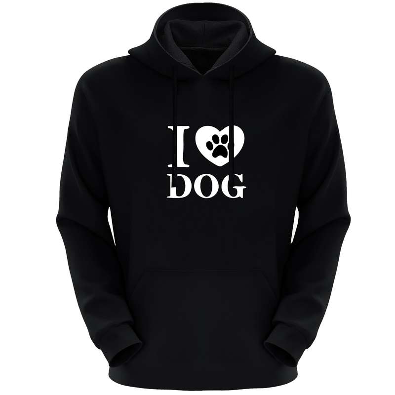 هودی زنانه مدل F348 I DOG رنگ مشکی