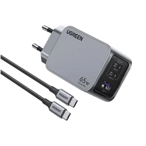 شارژر دیواری 65 وات یوگرین مدل X755 کد 25871 همراه با کابل USB-C