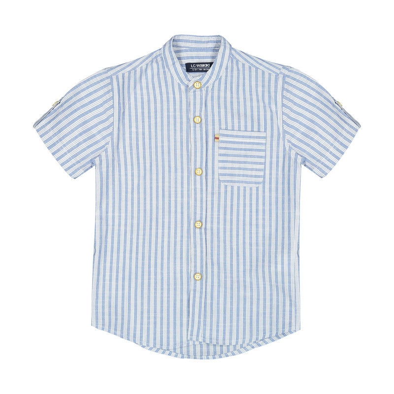 پیراهن پسرانه ال سی وایکیکی مدل 0SN642Z4-LEN-BLUESTRIPED