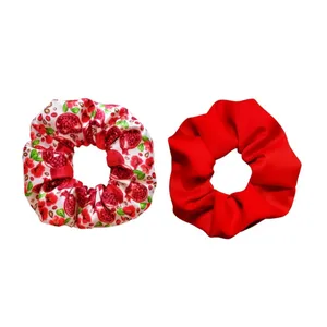 کش مو زنانه مدل ساده طرح انار یلدایی بسته 2 عددی