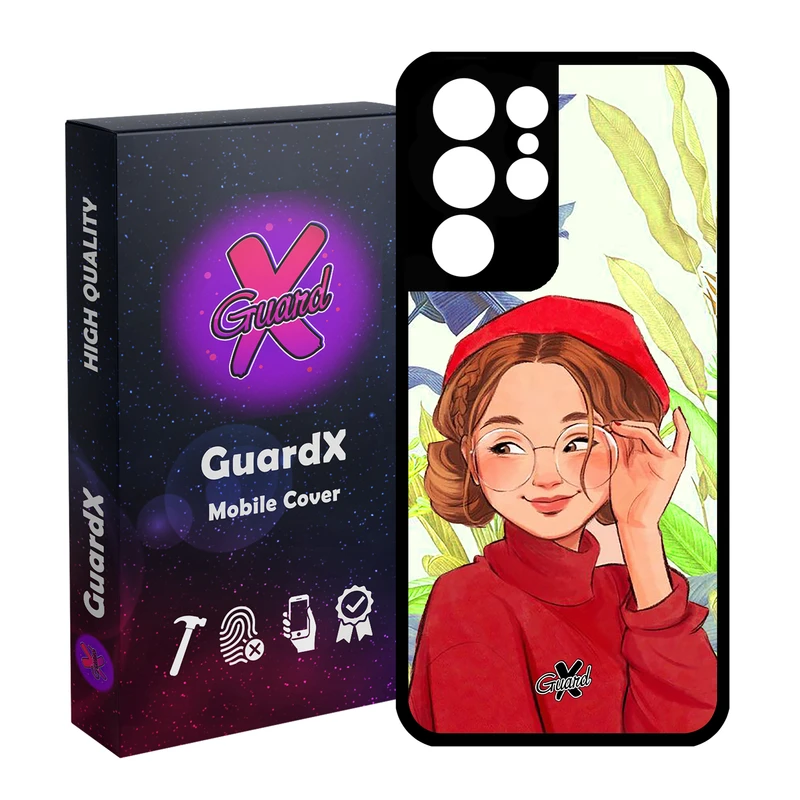 کاور گارد ایکس طرح دختر مدل Glass10328 مناسب برای گوشی موبایل سامسونگ Galaxy S21 Ultra