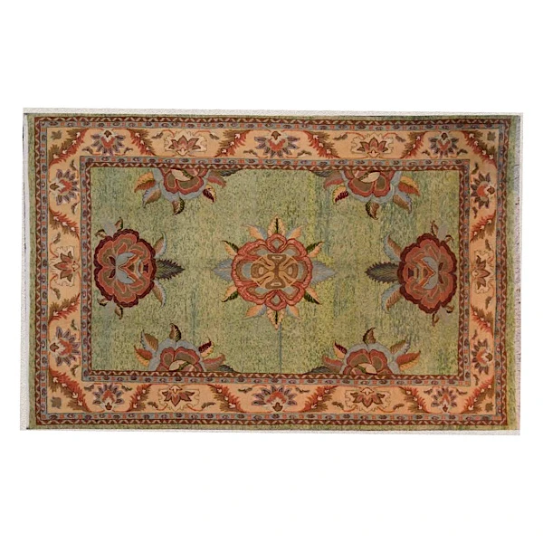 فرش دستبافت 6 متری طرح افشان سلطان آباد زمینه سبز 