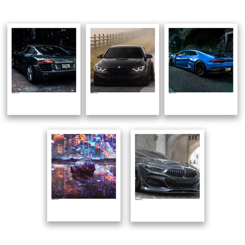 آویز تزیینی عرش مدل فانتزی ماشین اسپرت کد Asa207 مجموعه پنچ عددی