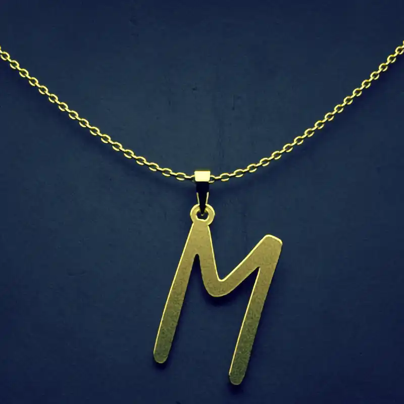 گردنبند طلا 18 عیار زنانه مدوپد مدل حرف M کد H2-1-1585