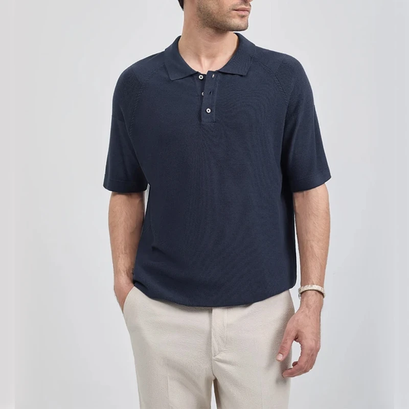 پولوشرت آستین کوتاه مردانه کروم مدل knit 2512307