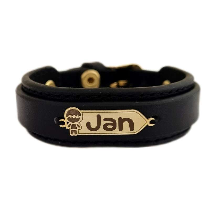 دستبند طلا 18 عیار بچگانه لیردا مدل اسم جان KDK