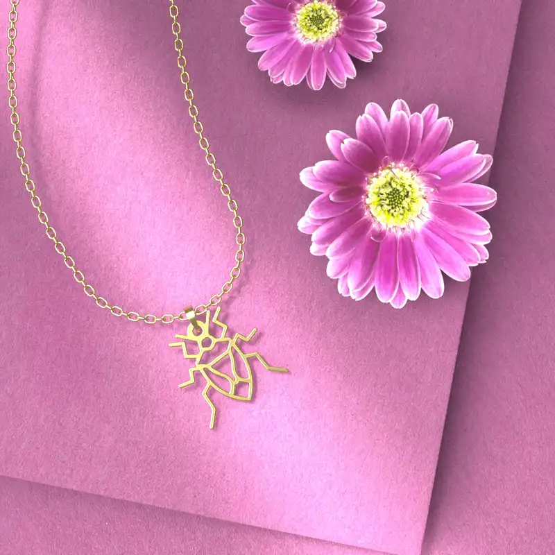 گردنبند طلا 18 عیار زنانه مدوپد مدل حشره کد B3-1-1269