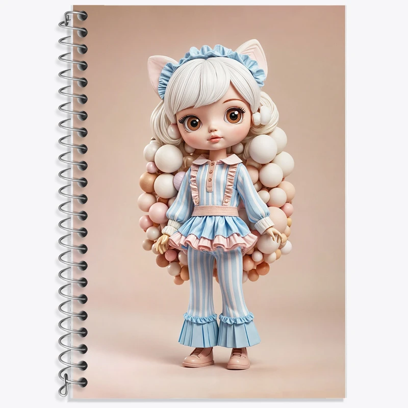 دفتر زبان 50 برگ خندالو مدل دو خط طرح دخترانه کد F6268