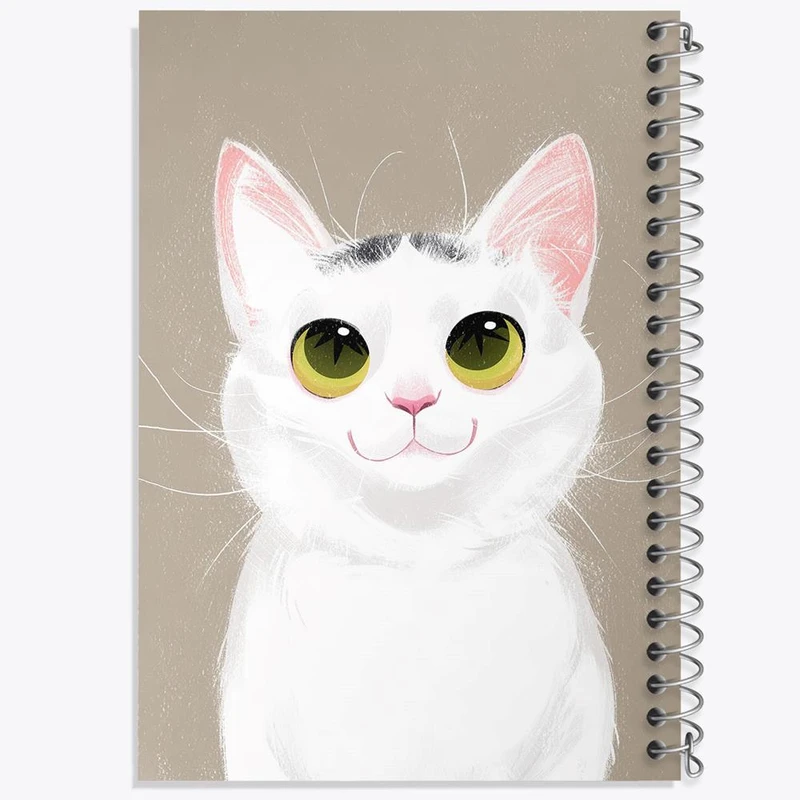 دفتر ژورنال نویسی 50 برگ خندالو مدل نقطه ای طرح گربه کد 28236