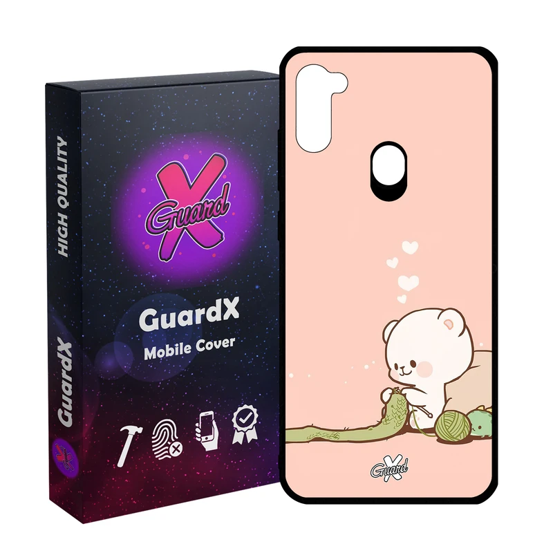 کاور گارد ایکس طرح خرس 2 مدل Glass10489 مناسب برای گوشی موبایل سامسونگ Galaxy A11/M11
