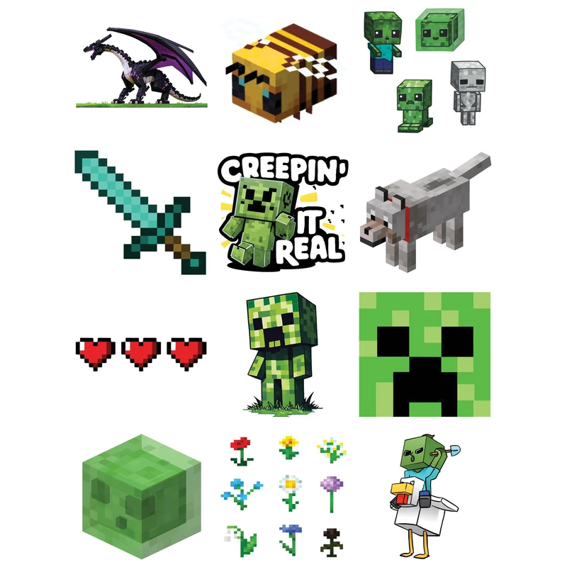 استیکر لپ تاپ طرح ماینکرفت کد minecraft-111 مجموعه 12 عددی
