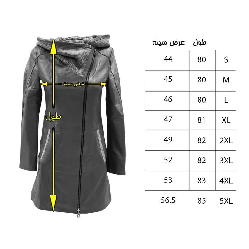 کت چرم زنانه سرزمین چرم مدل کاترینا کد 123463 عکس شماره 4