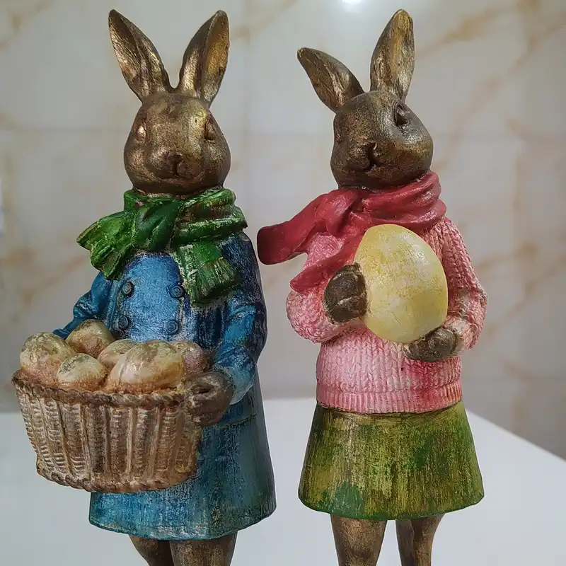 مجسمه مدل خانم و آقای خرگوش کد RR140112 بسته 2 عددی