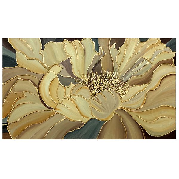 تابلو نقاشی ورق طلا طرح گل عروس نقش برجسته کد 290