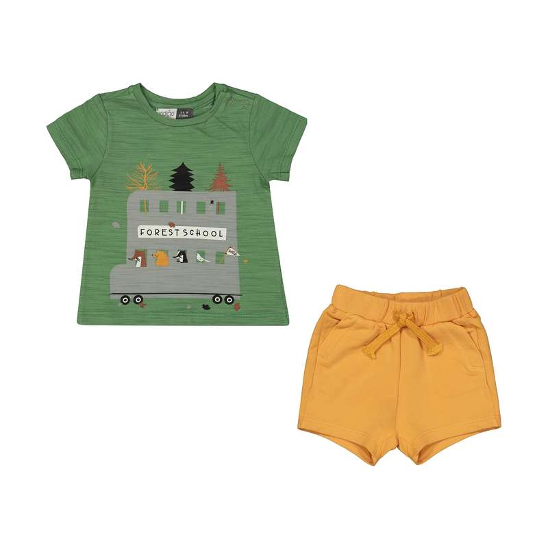 ست تی شرت و شلوارک نوزادی پسرانه ایندیگو مدل 2501899-45