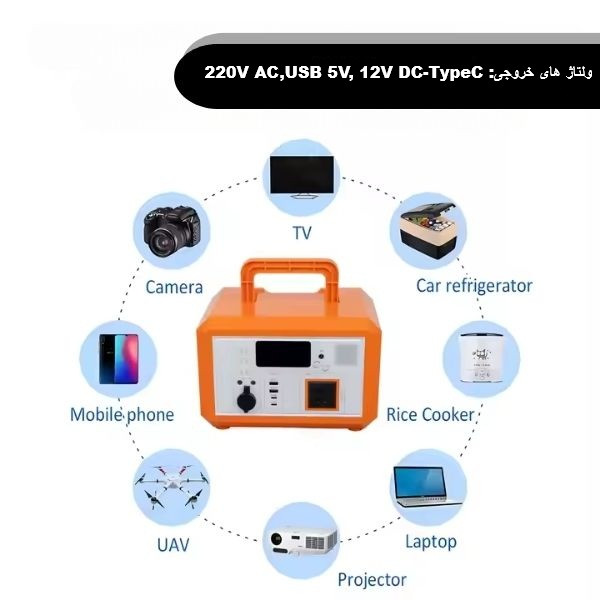 منبع تغذیه اضطراری چند خروجی مدل JG-600-A-12V-B ظرفیت 448000 میلی آمپر ساعت