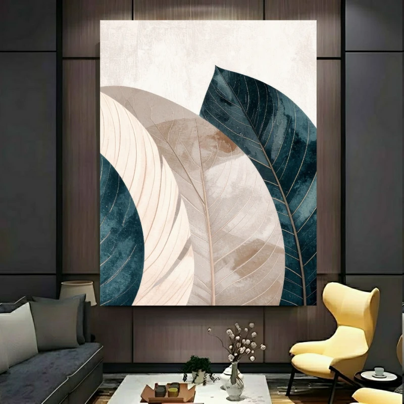 پوستر پارچه ای طرح مخمل  برگ مدل مینیمال کد PY911
