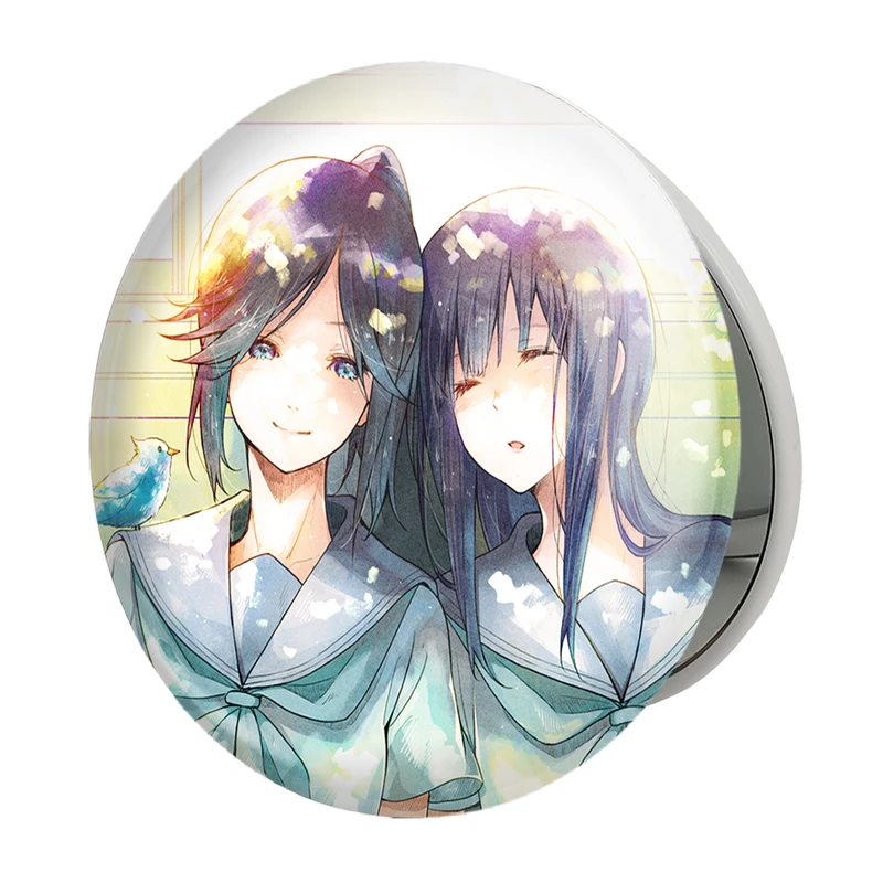 آینه جیبی خندالو طرح کاساکی و میزور انیمه لیز و پرنده آبی مدل تاشو کد 23821 