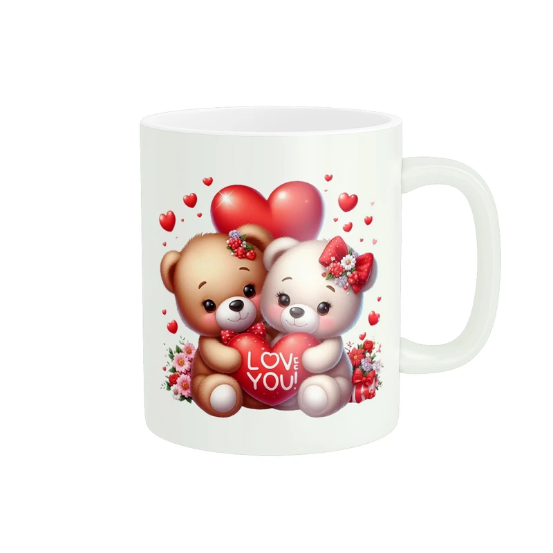 ماگ پادآفرین مدل عشق طرح LOVE خرس تدی کد PM1826