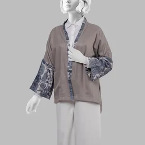 مانتو زنانه آدور مدل ساسانی رنگ خاکستری