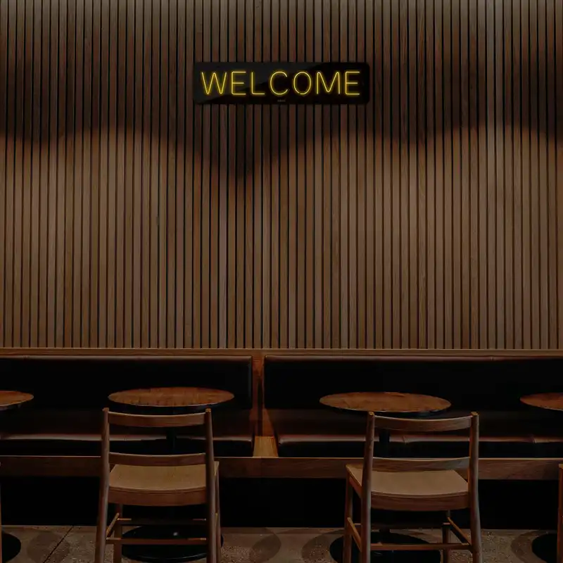 چراغ دیواری نئون دیزاین طرح Welcome-BL_YL