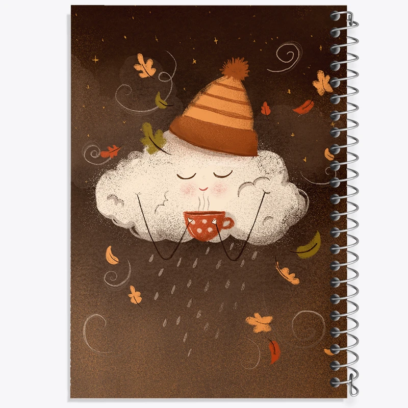 دفتر شطرنجی 50 برگ خندالو طرح ابر و پاییز کد F8360