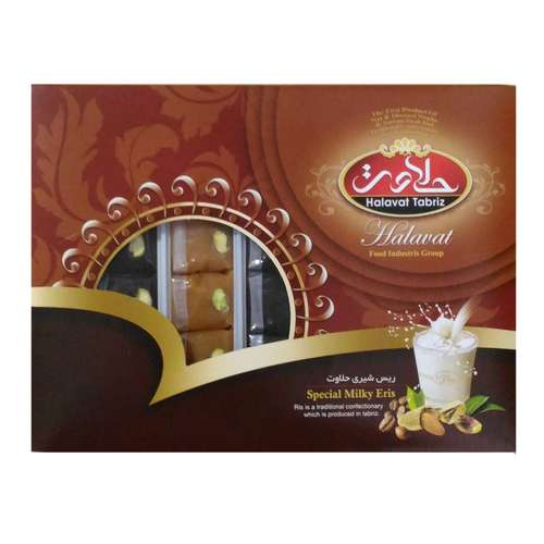 ریس دو رنگ شیری شکلاتی پسته ای حلاوت تبریز - 550 گرم
