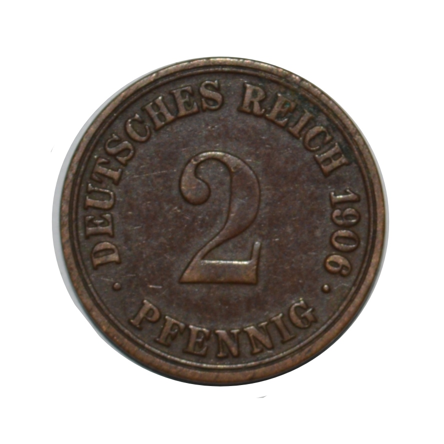 سکه تزیینی طرح کشور آلمان مدل 2 فینینگ 1906 میلادی 