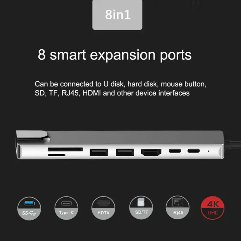 هاب 8 پورت USB-C گرین لاین مدل 8 GNIN