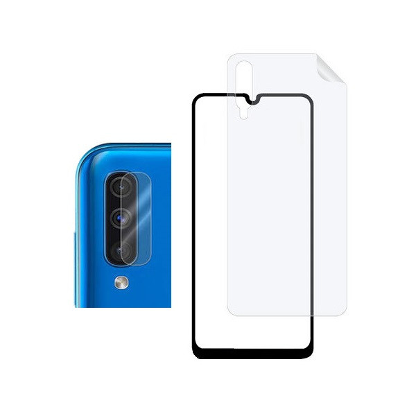 محافظ صفحه نمایش کوکونات مدل FUL مناسب برای گوشی موبایل  سامسونگ Galaxy A50 به همراه محافظ پشت گوشی و محافظ لنز دوربین