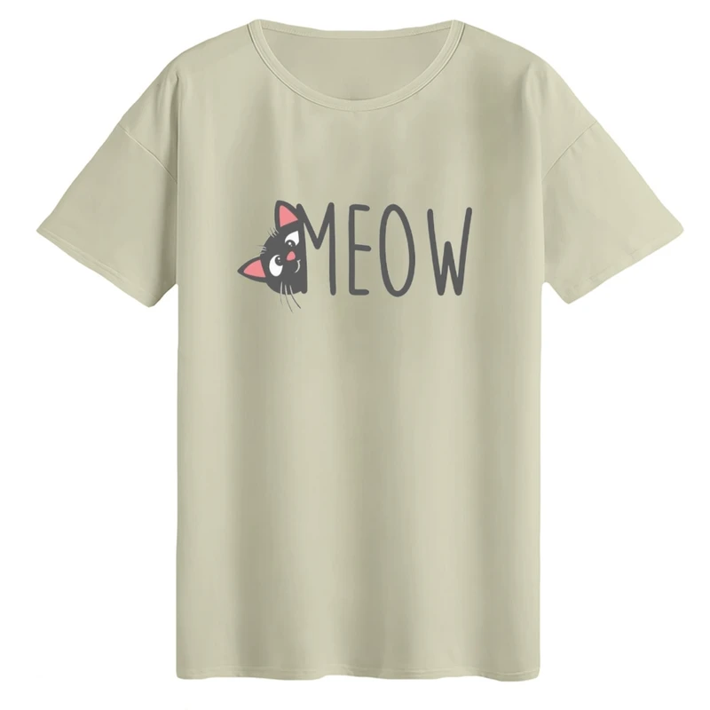 تی‌شرت لانگ آستین کوتاه زنانه مدل گربه کد۵