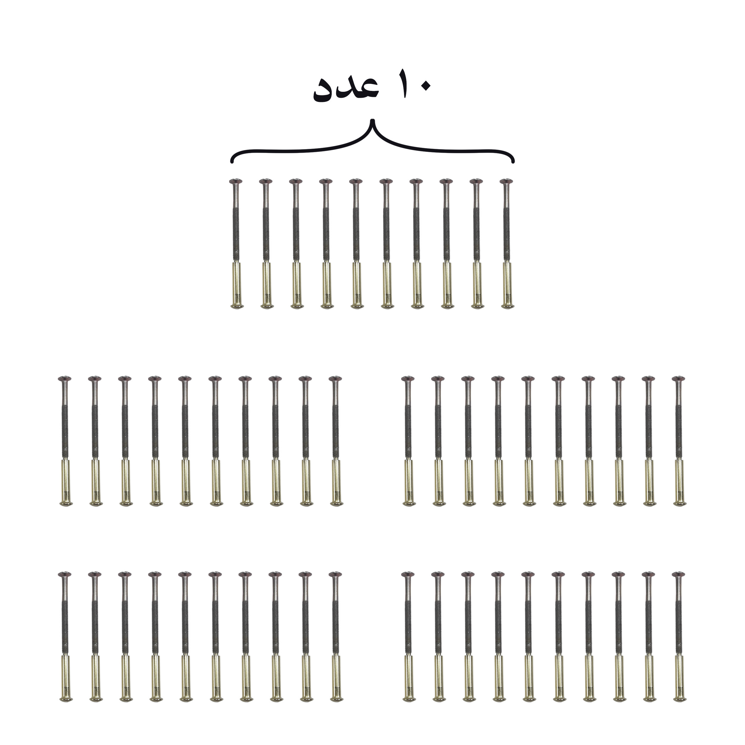 پیچ و مهره فیکس دستگیره مدل Gh-60 بسته 50 عددی