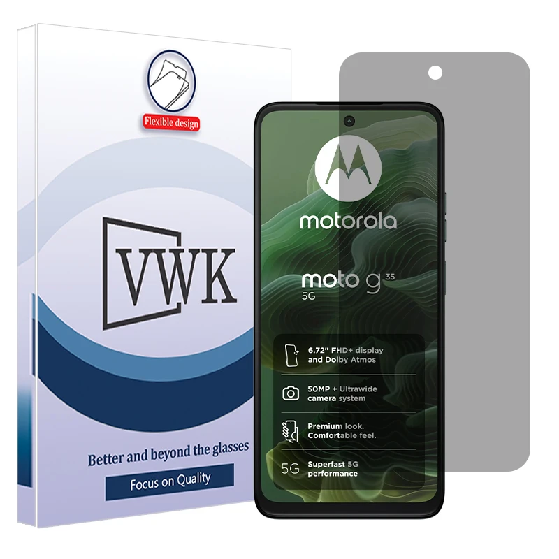 محافظ صفحه نمایش حریم شخصی وی دبلیو کی مدل Tough مناسب برای گوشی موبایل موتورولا Moto G35 