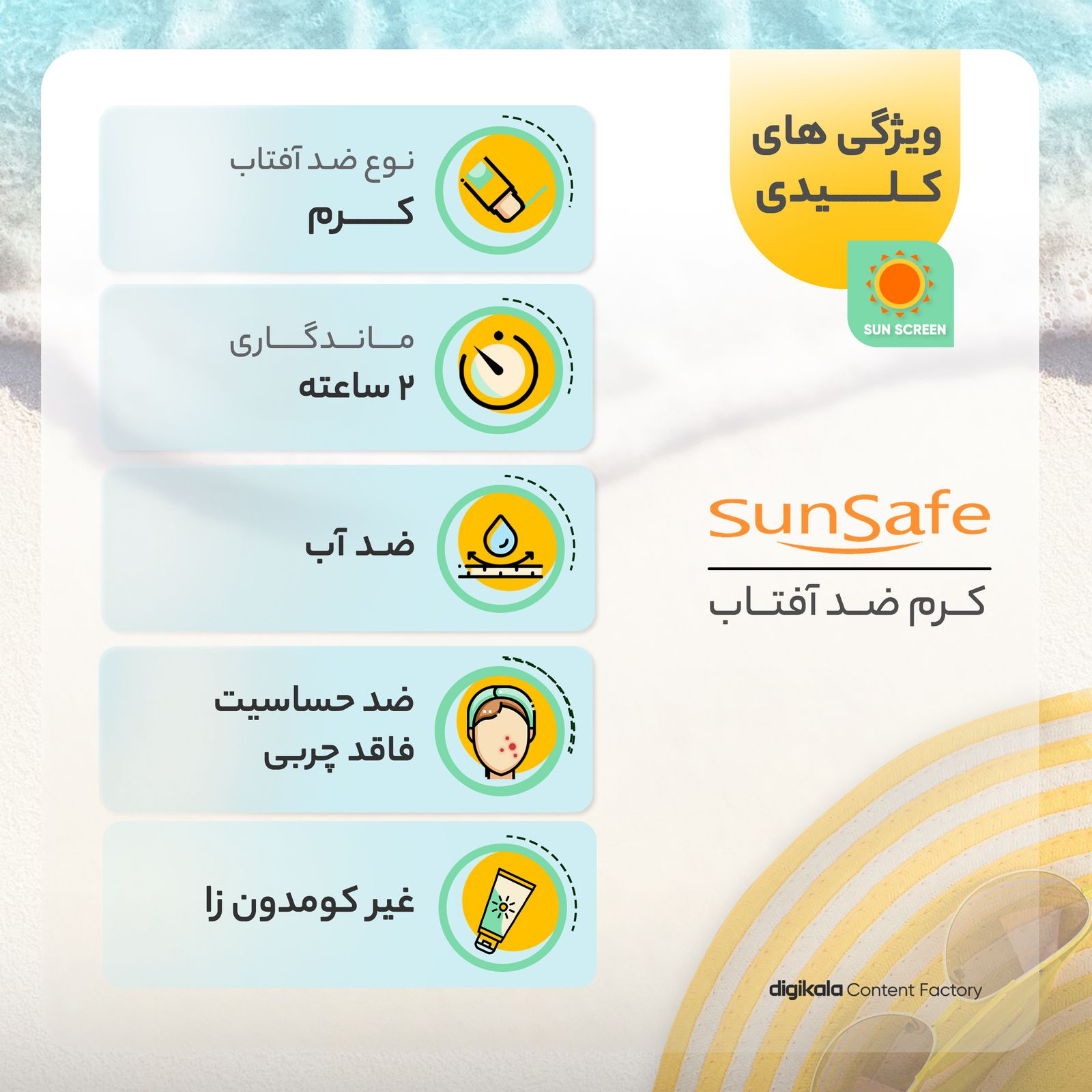 کرم ضد آفتاب بدون رنگ آقایان سان سیف مدل SPF40 محافظ UVA ،UVB و +++PA، ضد آب، ضد حساسیت، مناسب انواع پوست حجم 50 میلی‌لیتر -  - 9