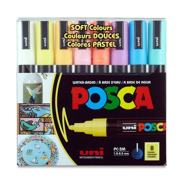 ماژیک رنگ آمیزی یونی بال مدل POSCA 1MR مجموعه 8 عددی