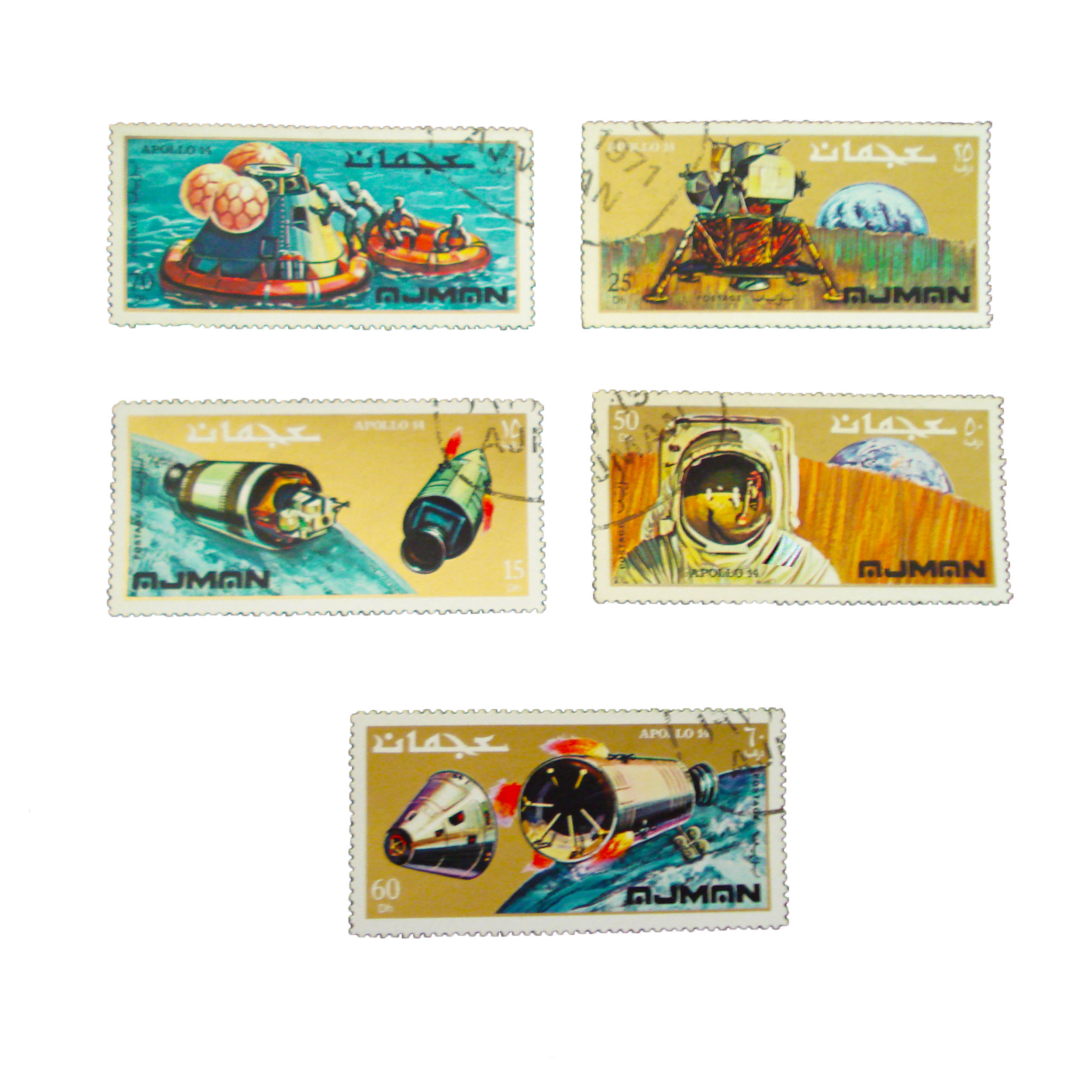 تمبر یادگاری طرح فضا کد faza-553 مجموعه 5 عددی