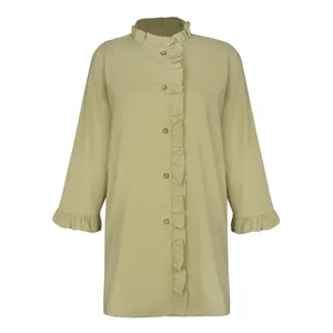 شومیز آستین بلند یقه گرد زنانه مدل Gree76