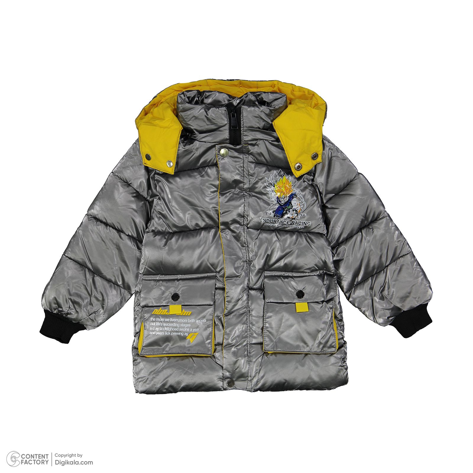 کاپشن پسرانه مدل 02 رنگ طوسی -  - 3