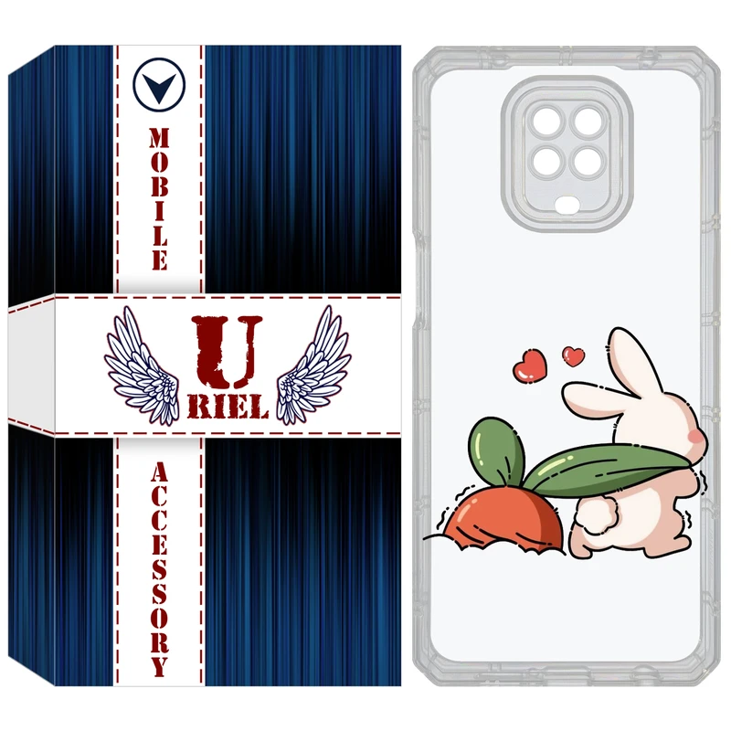 کاور یوریل مدل Clear کد 71 طرح خرگوش مناسب برای گوشی موبایل شیائومی Redmi Note 9S / Note 9 Pro / Note 9 Pro Max