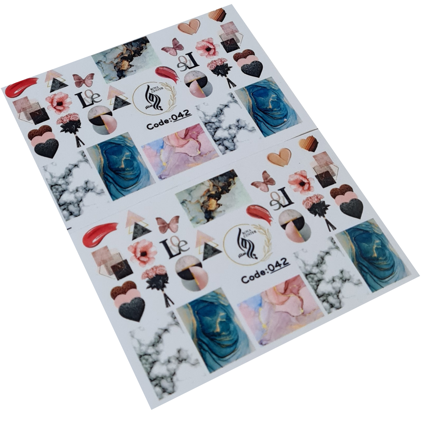 برچسب لنز ناخن رویاسنتر مدل 042 مجموعه 2 عددی