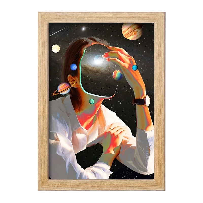 تابلو خندالو مدل پرتره و کهکشان کد F11080