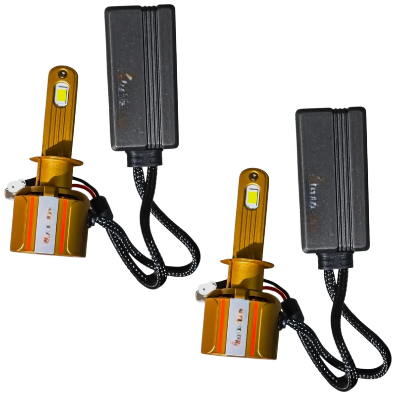 لامپ هدلایت نور بالا چراغ جلو تک حالته بست یدک مدل یخی کد X19 پایه H1 مناسب برای پژو 207 بسته 2 عددی