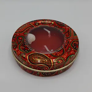 شمع مدل قوطی طرح ترمه